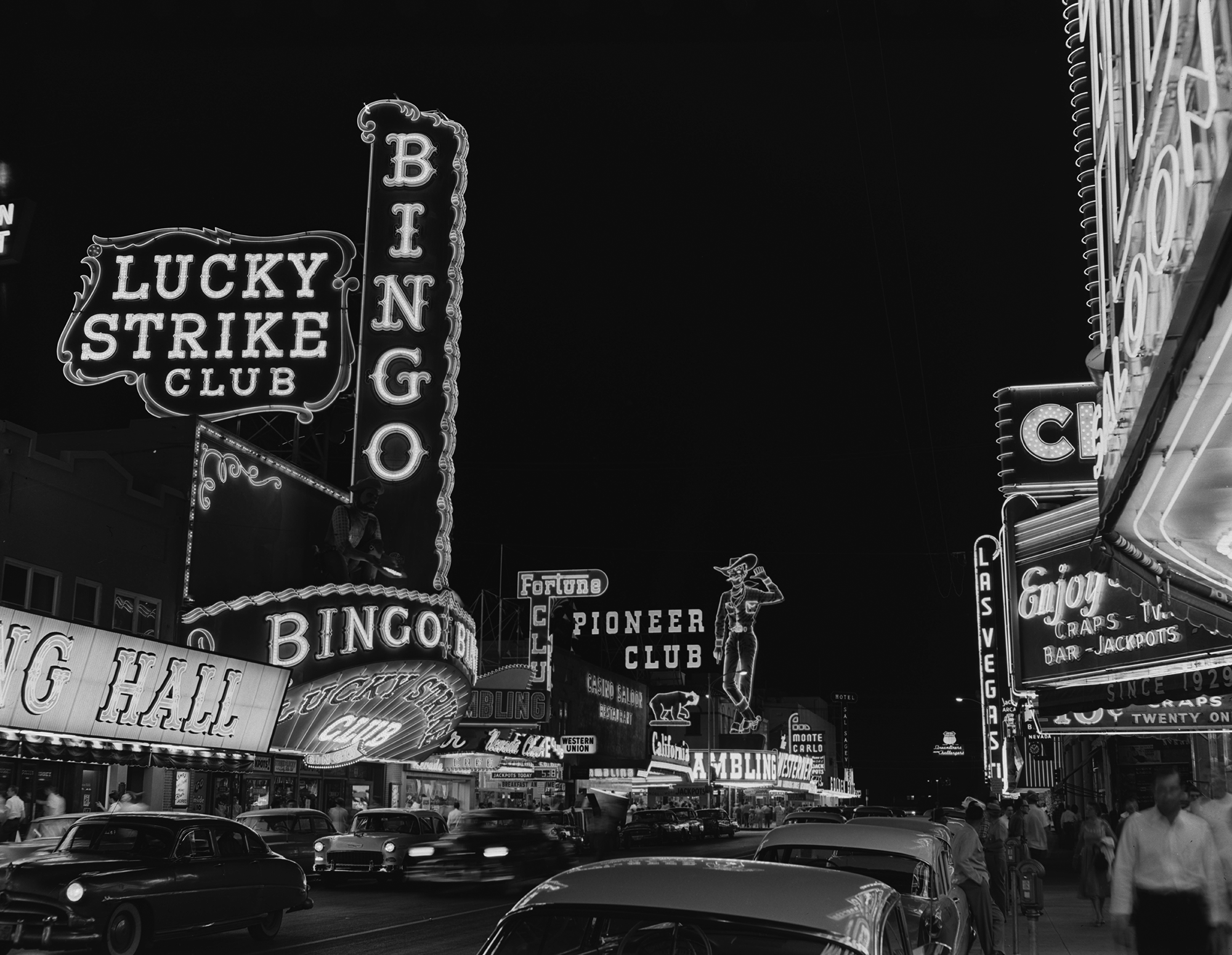 Las Vegas strip in the 1950s