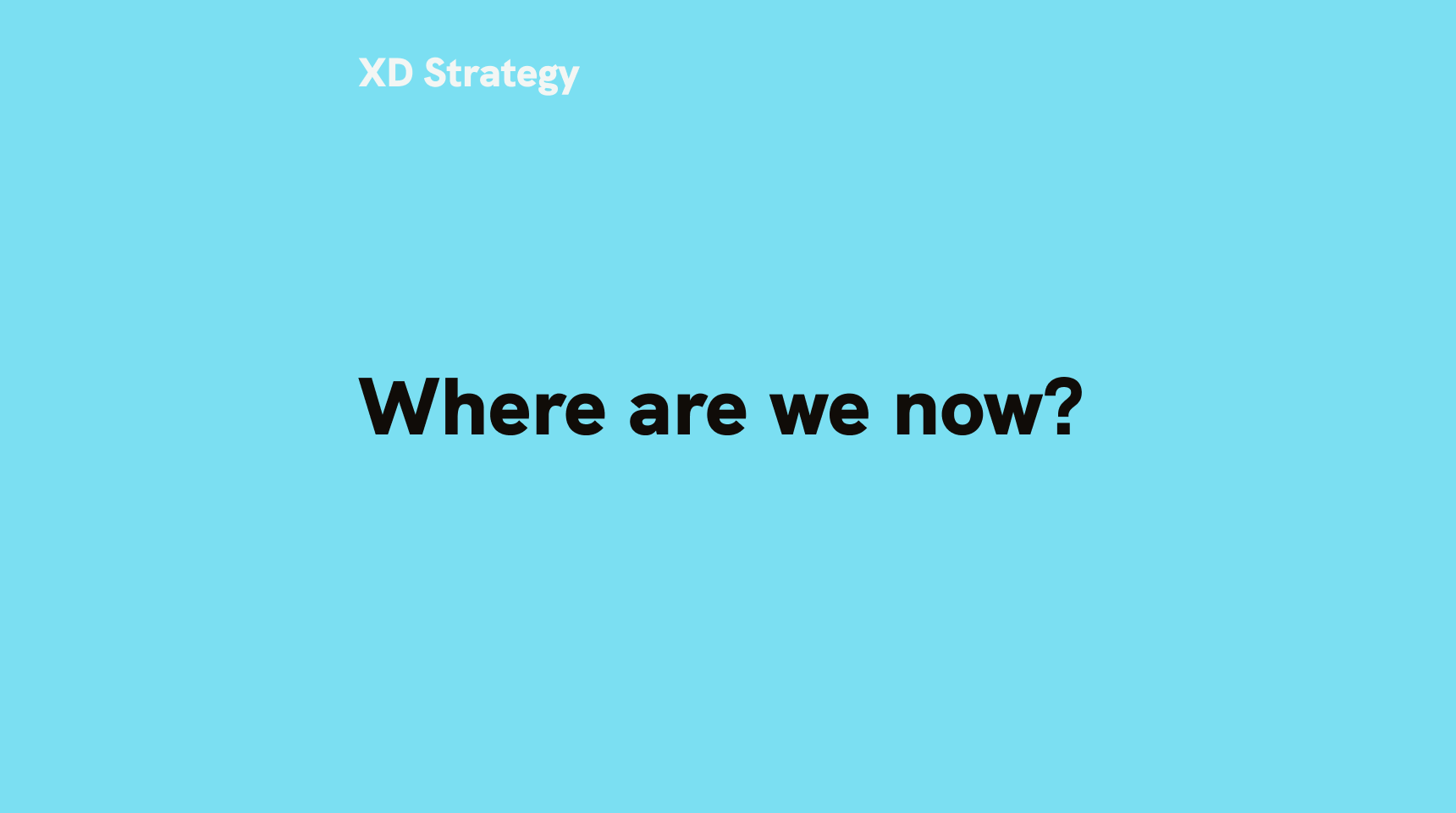 Slide with text 'Where are we now'